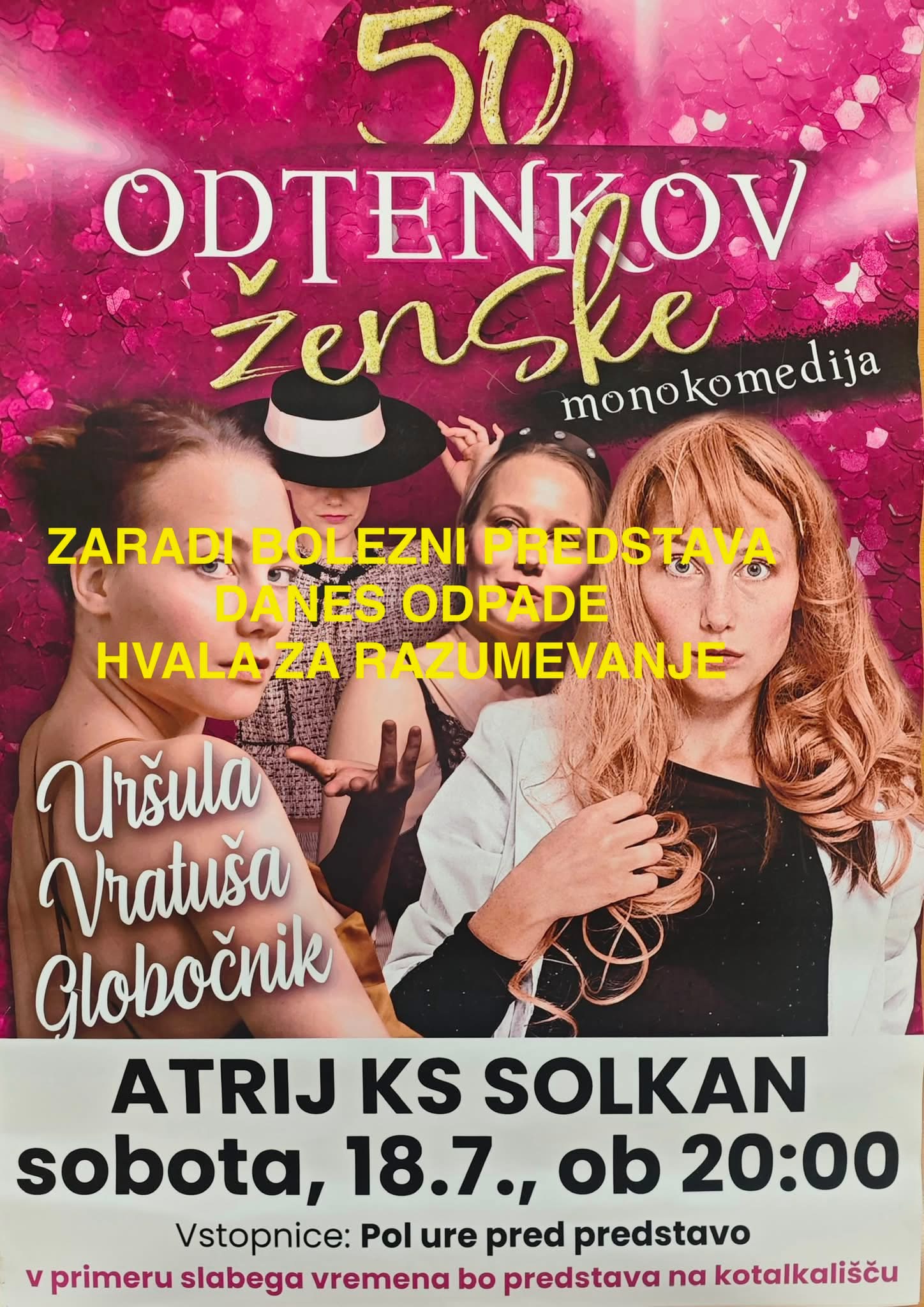 You are currently viewing ZARADI BOLEZNI DANAŠNJA PREDSTAVA ODPADE. Hvala za razumevanje.